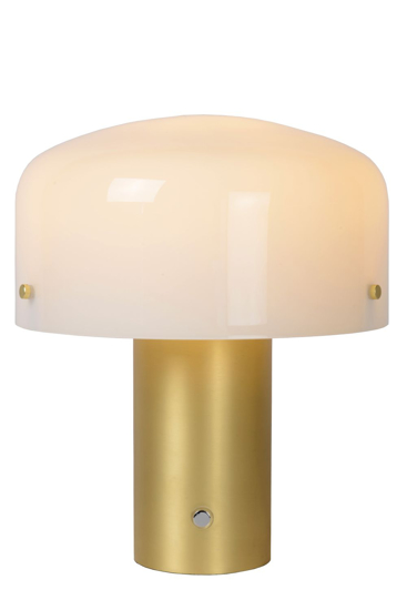 Lampada da tavolo design moderna oro vetro bianco touch dimmer