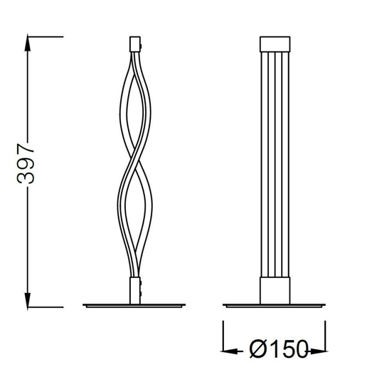 Linee di luce lampada da comodino led argento intrecciato per camera da letto