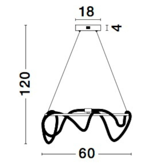 Lampadario oro design tubo led di silicone per soggiorno