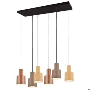 Lampadario moderno 6 luci multicolor per soggiorno