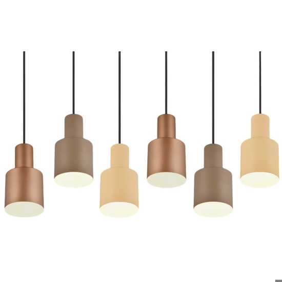 Lampadario moderno 6 luci multicolor per soggiorno