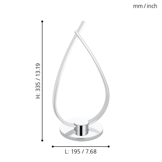 Abatjour led 14w 3000k design moderno cromo