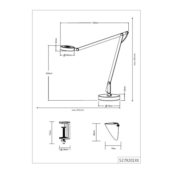 Lampada da scrivania moderna led 5w 3000k snodabile bianca