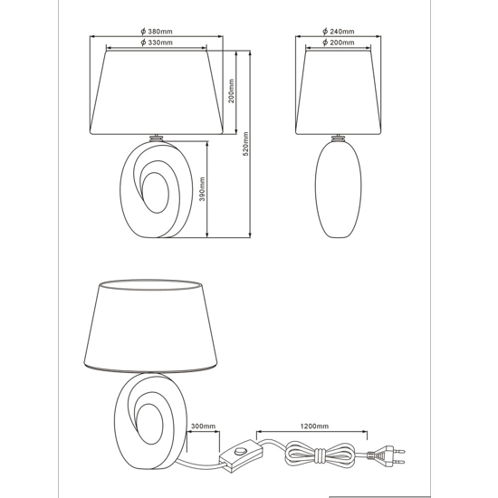 Lampada da tavolo ceramica oro lucido paralume nero