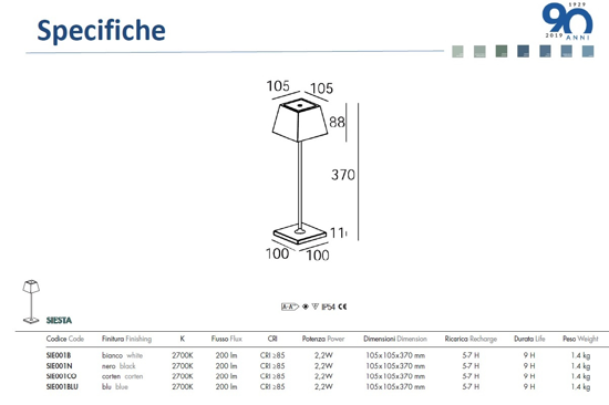 Lampada da tavolino rossa led 3000k portatile per ristorante