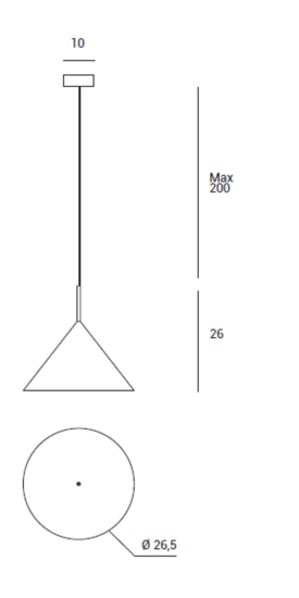 Grande lampada sospensione cono nero da cucna moderna miloox samoi