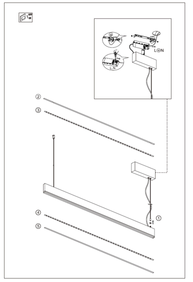 Lampadario moderno particolare vivida segmento bronzo per tavolo ufficio led 36w cct