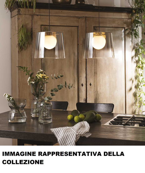 Fade sp1 ideal lux lampadario vetro cono pendente rame trasparente