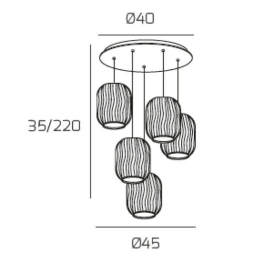 Lampada grappolo a sospensione top light