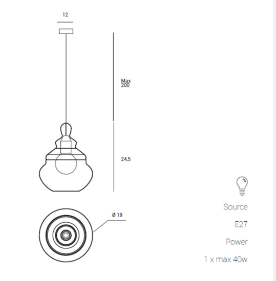 Adone miloox lampada a sospensione design moderno vetro miele da soggiorno