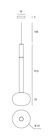 Lampada mose a sospensione cilindro bronzo design moderno sforzin miloox