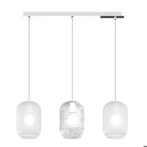 Toplight tender lampadario 3 luci vetri bianchi