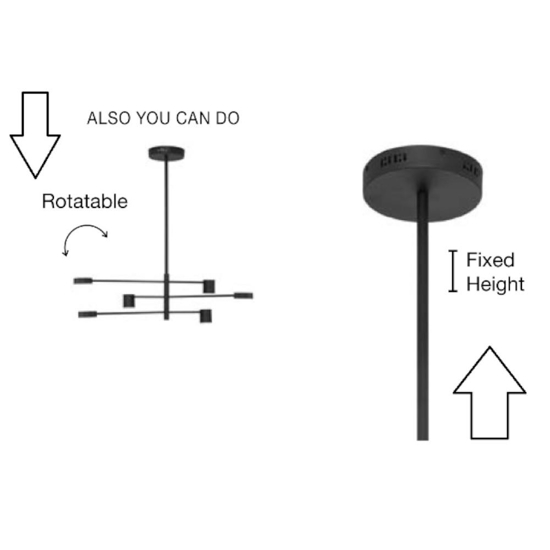 Lampadario nero per cucina moderna luci orientabili led