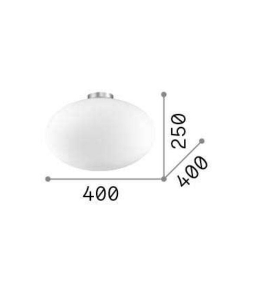 Candy pl1 d40 ideal lux plafoniera moderna 40cm sfera vetro bianco