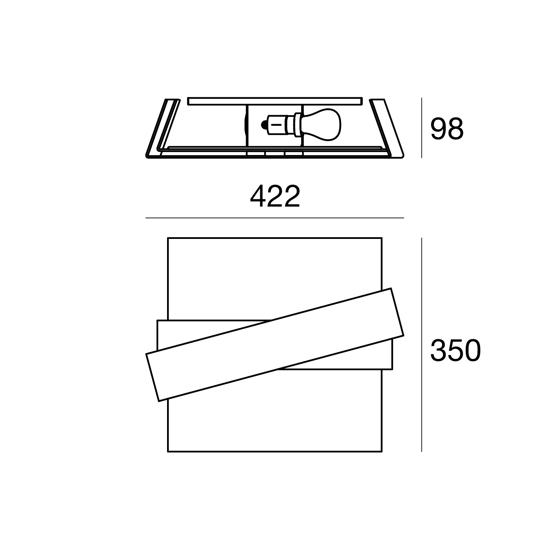 Plafoniera per cucina design moderna vetro e metallo alluminio linea light zig zag