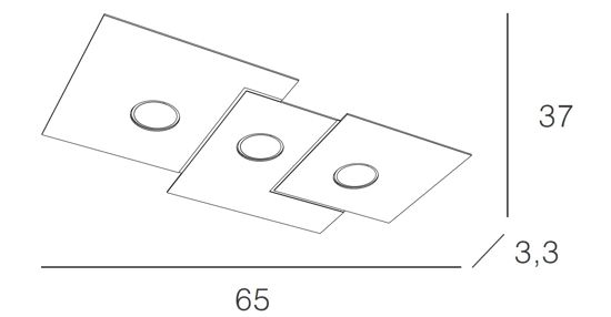 Plafoniera led metallo grigio antracite moderna e sottile toplight plate