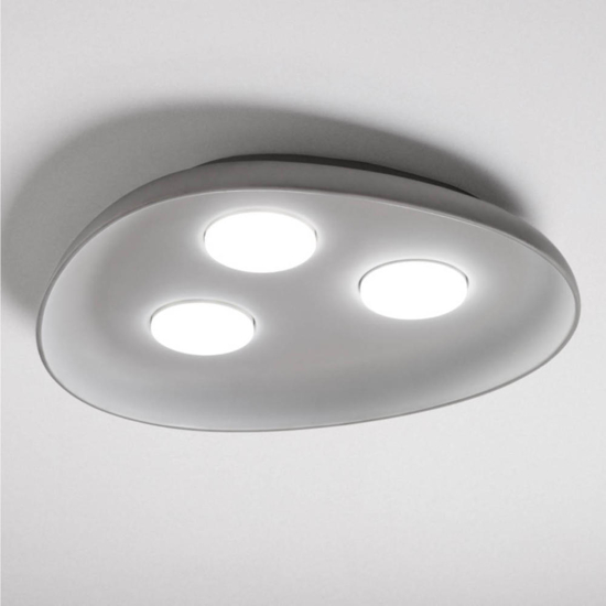 Vivida plafoniera led reloaux grigia ceramica 3 luci