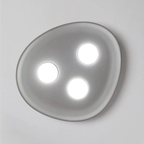 Vivida plafoniera led reloaux grigia ceramica 3 luci