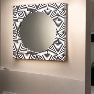 Specchio da parete per ingresso bianco e nero 60x60