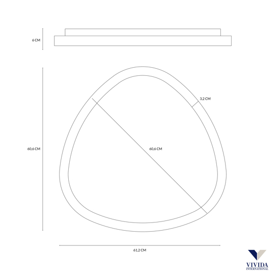 Vivida international lifering-p specchio touch led bianco 61cm 25w 3000k