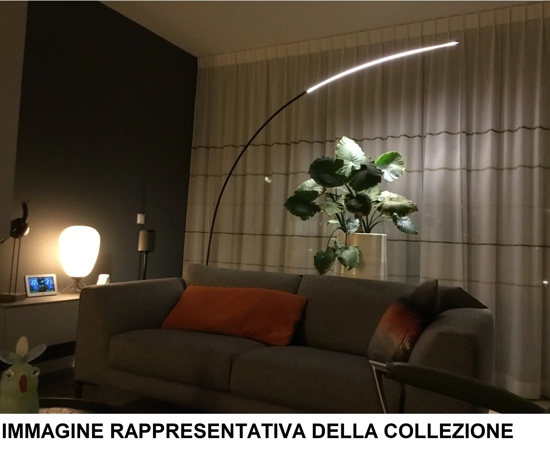 Piantana ad arco led 18w 3000k dimmerabile bianca moderna