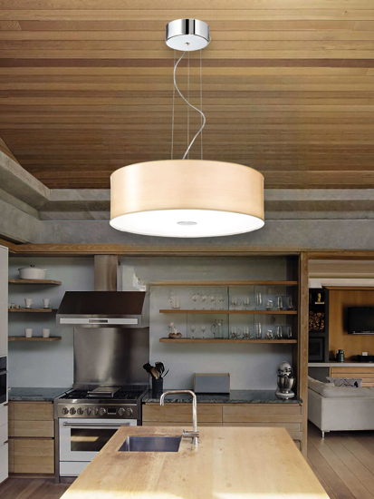 Ideal lux lampadario design cilindro per soggiorno woody sp5 wood