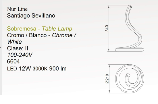 Lampada da comodino per camera da letto moderna led 12w 3000k