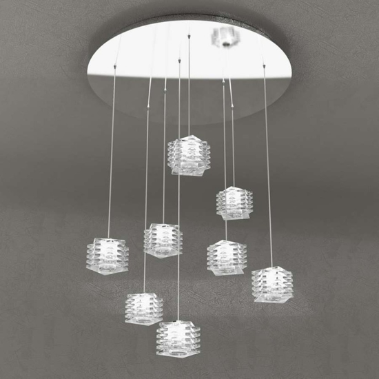 Lampadario moderne a sospensione di cristallo rubik top light