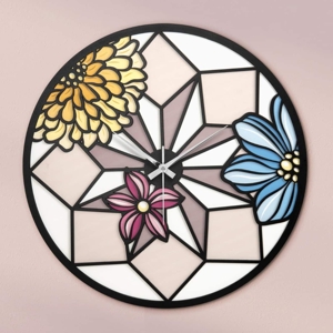 Orologio da parete moderno fiori mosaico bongelli preziosi