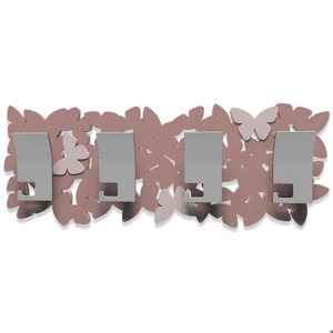 Appendiabiti da parete moderno legno colore rosa nuvola butterfly callea design