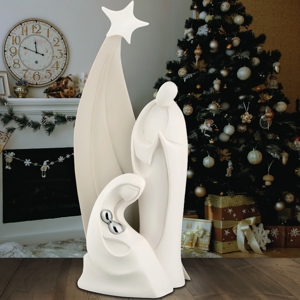 Bongelli preziosi presepe h37 di natale moderno stella nocciola bianco