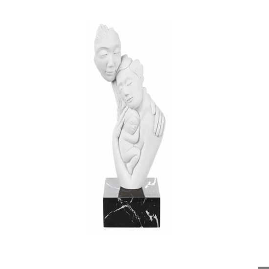 Scultura famiglia h28 cm base marmo bianco bongelli preziosi