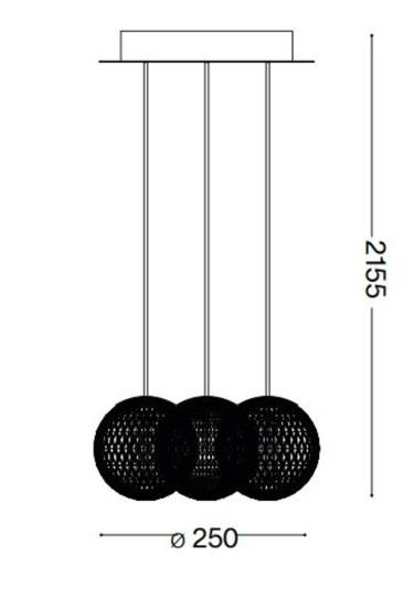 Ideal lux diamond sp3 lampadario led tre luci a sospensione