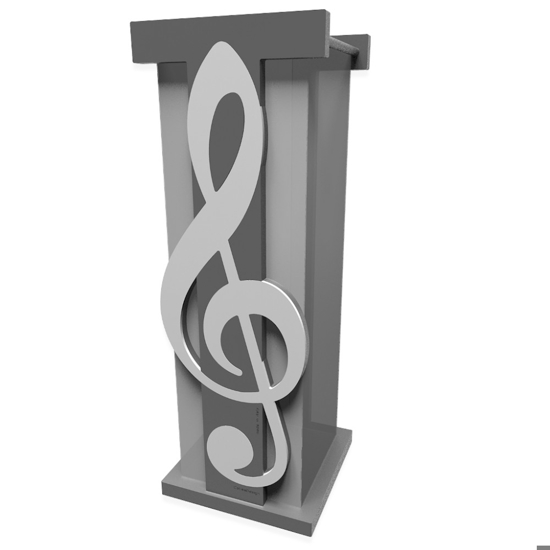 Portaombrelli moderno nota musicale legno bianco grigio