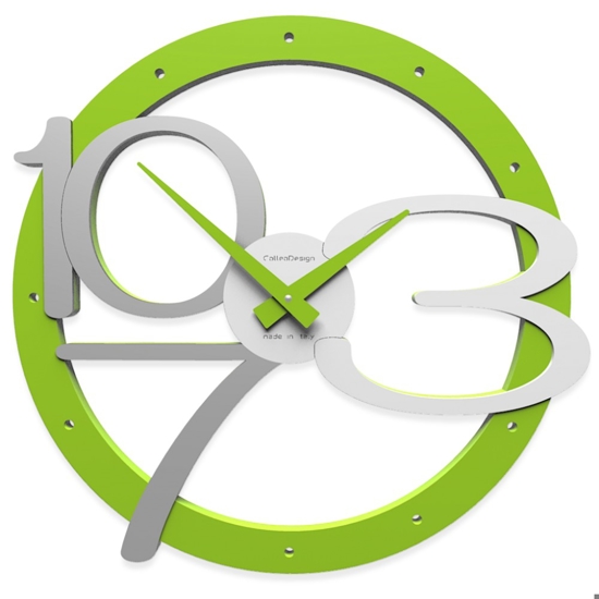 Scarlett orologio da parete design moderno legno verde mela - grigio