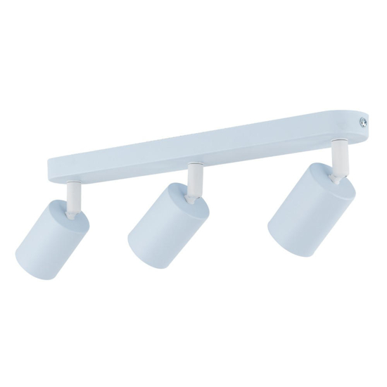 Faretti da soffitto plafoniera celeste 3 luci orientabili led