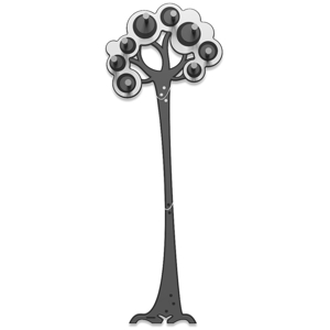 Callea design appendiabiti albero da parete legno colore bianco grigio