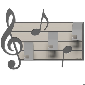 Callea design appendiabiti da parete musica legno colore grigio quarzo