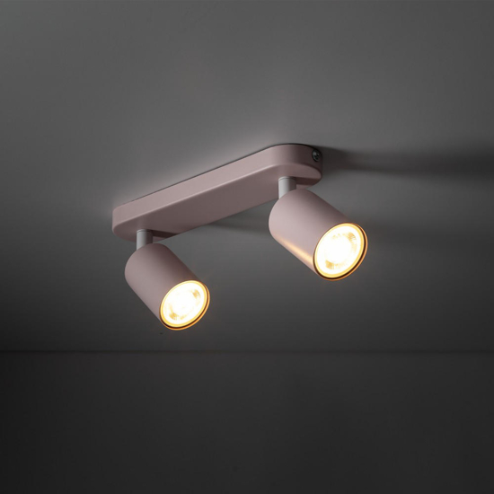 Faretti rosa plafoniera da soffitto parete 2 luci orientabili