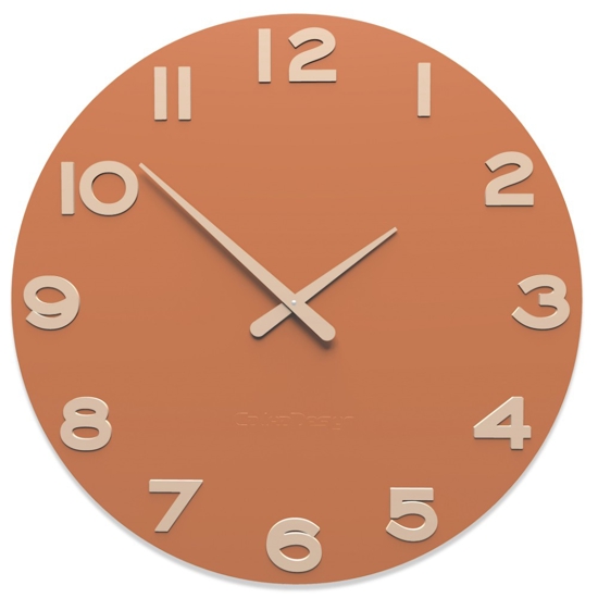 Callea design orologio da parete moderno legno colore terracotta