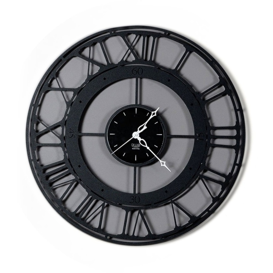 Orologio da parete nero 50cm numeri romani design