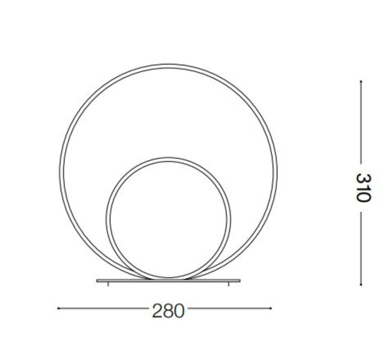 Lampada da comodino moderna led 23w 3000k oz tl on-off nero ideal lux