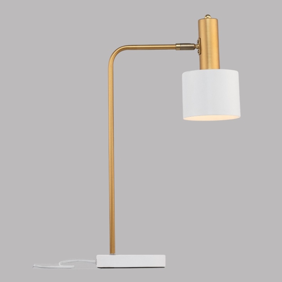 Lampada da comodino orientabile oro bianco per camera da letto