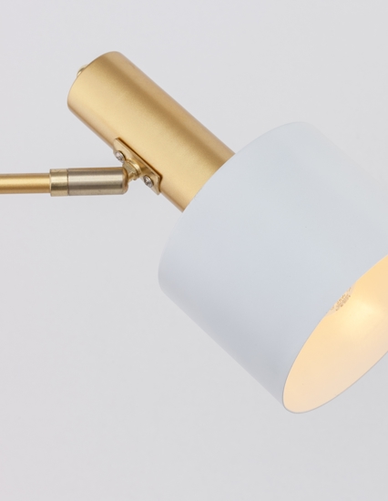 Lampada da comodino orientabile oro bianco per camera da letto