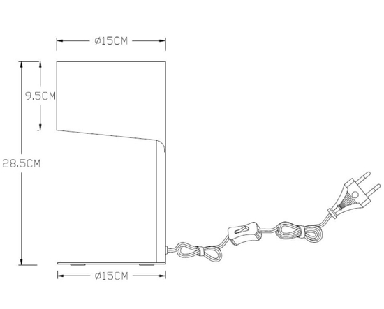 Lampada design moderna da comodino nera per camera da letto