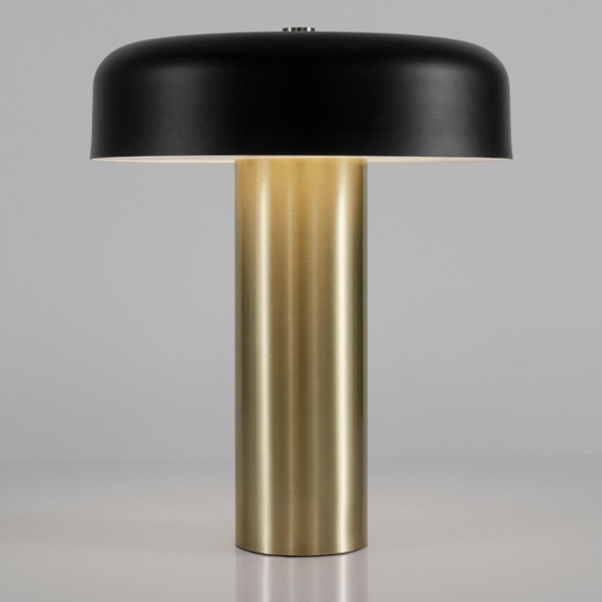 Lampada da tavolo led 18w 3000k oro nero design moderna