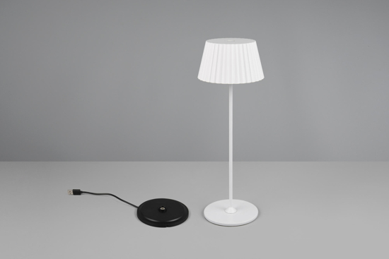 Lampada portatile da tavolino bianca moderna ricaricabile led 3000k