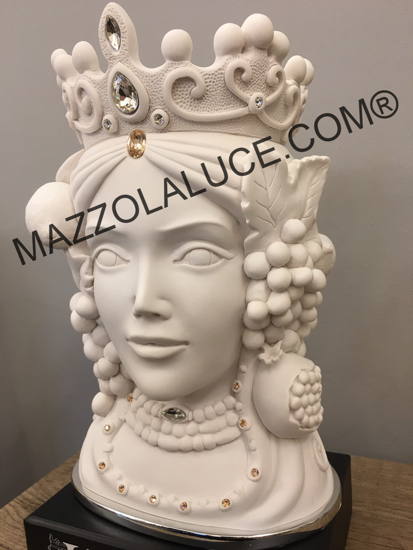 Scultura testa di moro lei vaso bianco bongelli preziosi