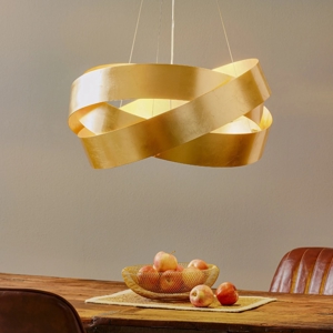 Lampadario moderno marchetti pura led 33w 3000k 60cm foglia oro