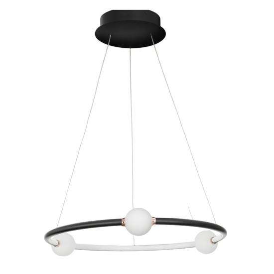 Lampadario rotondo nero per soggiorno moderno led 3000k dimmerabile